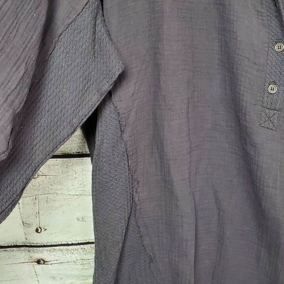 Zenana Small/Medium Gray Woffle knit Top - Picture 3 of 8